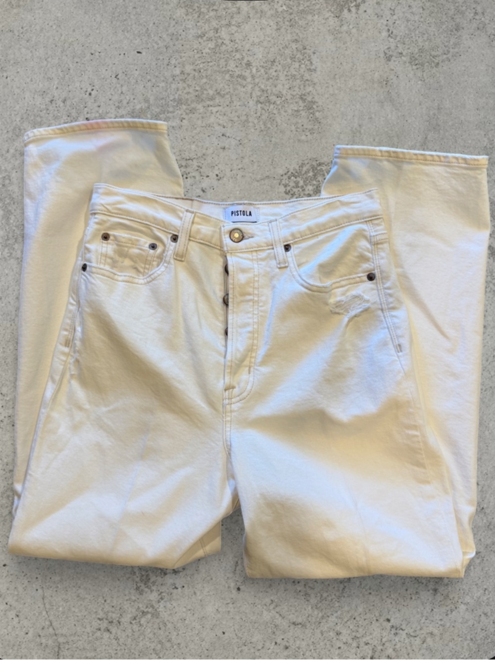 Pistola White Denim Jeans - Classic Straight Fit